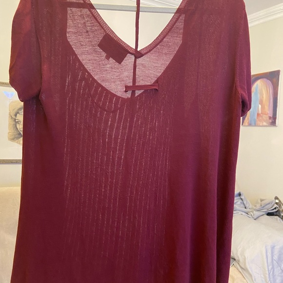 Jean Paul Gaultier Maille M-3XL burgundy 2 piece in 1 made Italy cardigan&trank - Picture 8 of 16